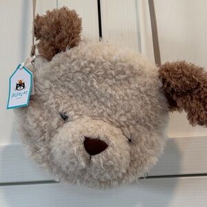 Jellycat Beige & Brown Teddy Face Crossbody Purse